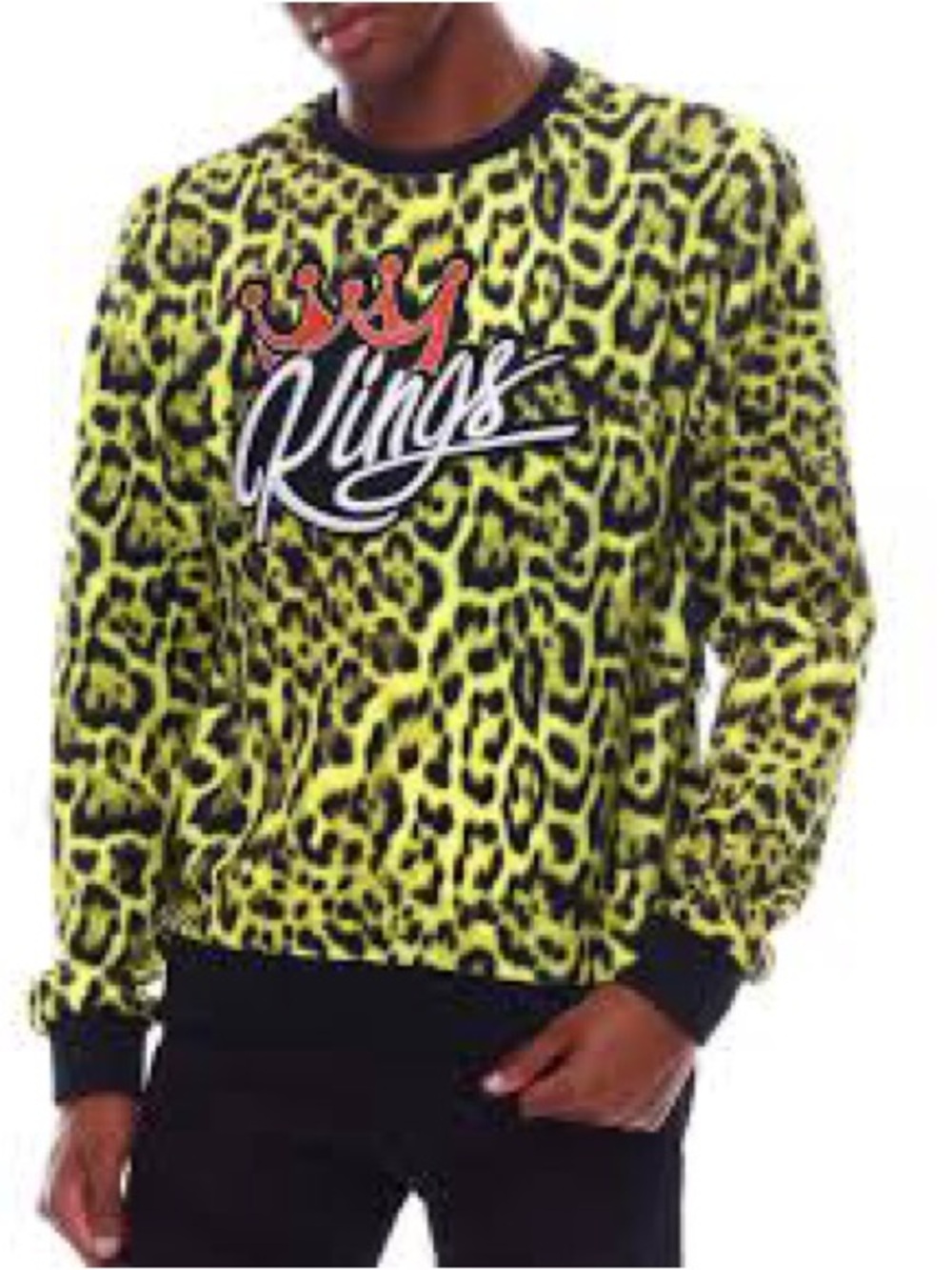 Switch Remarkable Kings Leopard Print Crewneck Sweatshirt - Lime